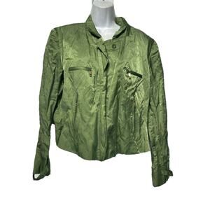 carlisle green moto zip up jacket Size 18